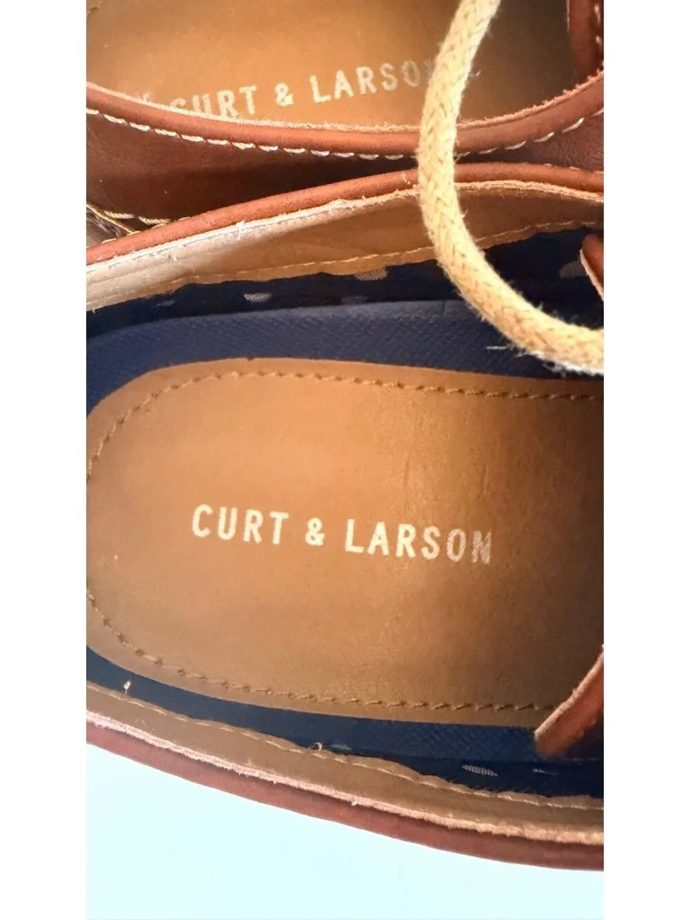 Curt & Larson Mens Brown Faux Leather Oxford Dress Shoes Size 7.5